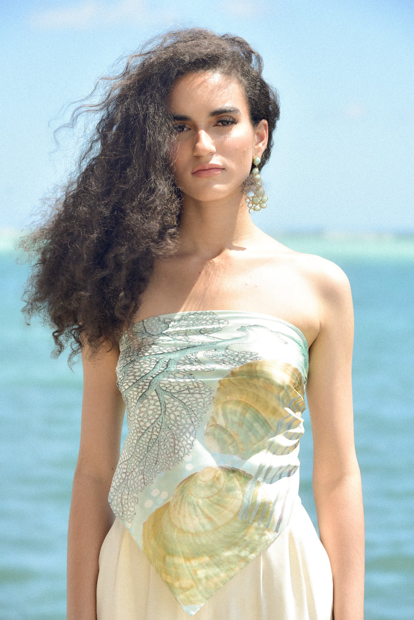 Silk Handkerchief Seafoam Corals