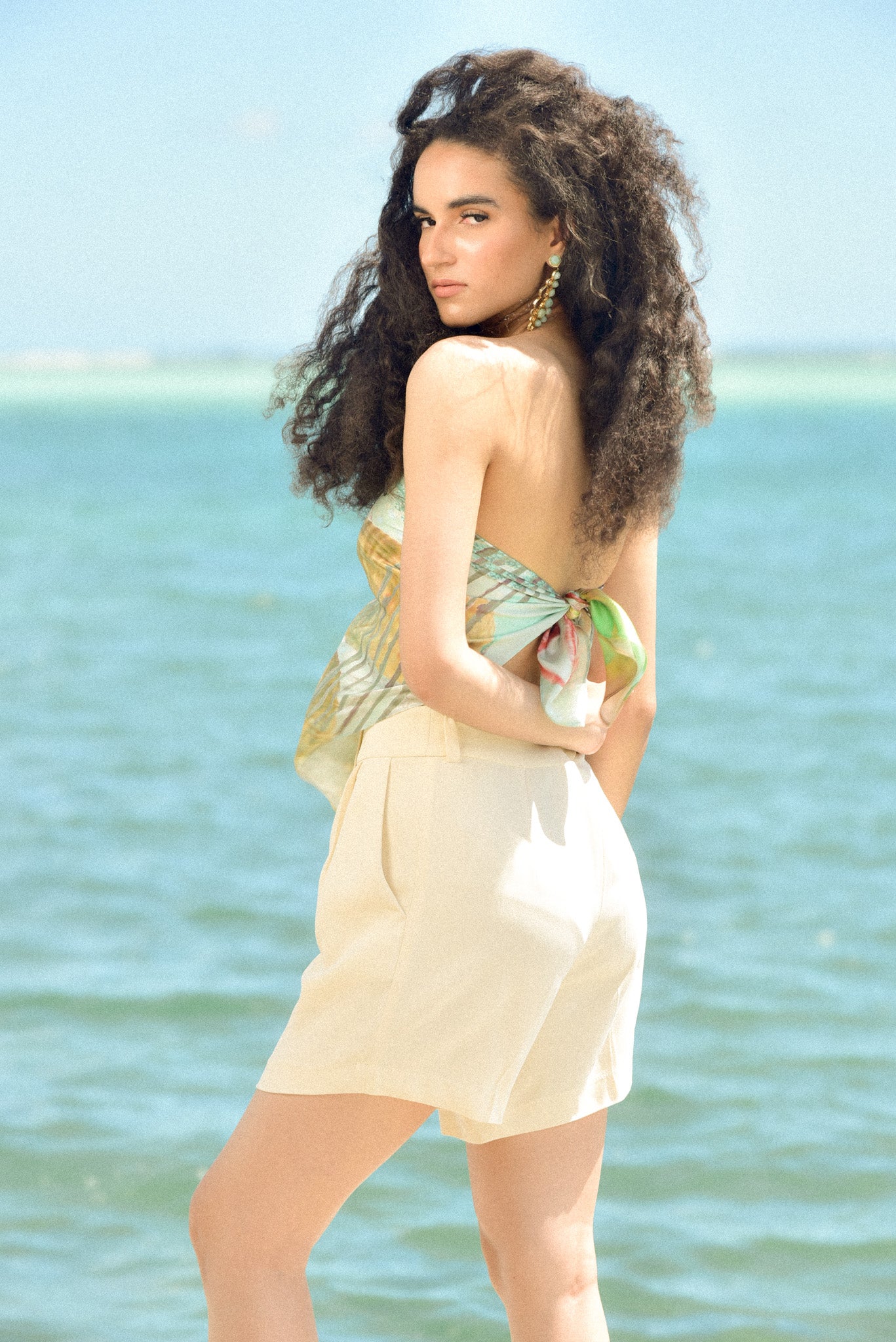 Silk Handkerchief Seafoam Corals