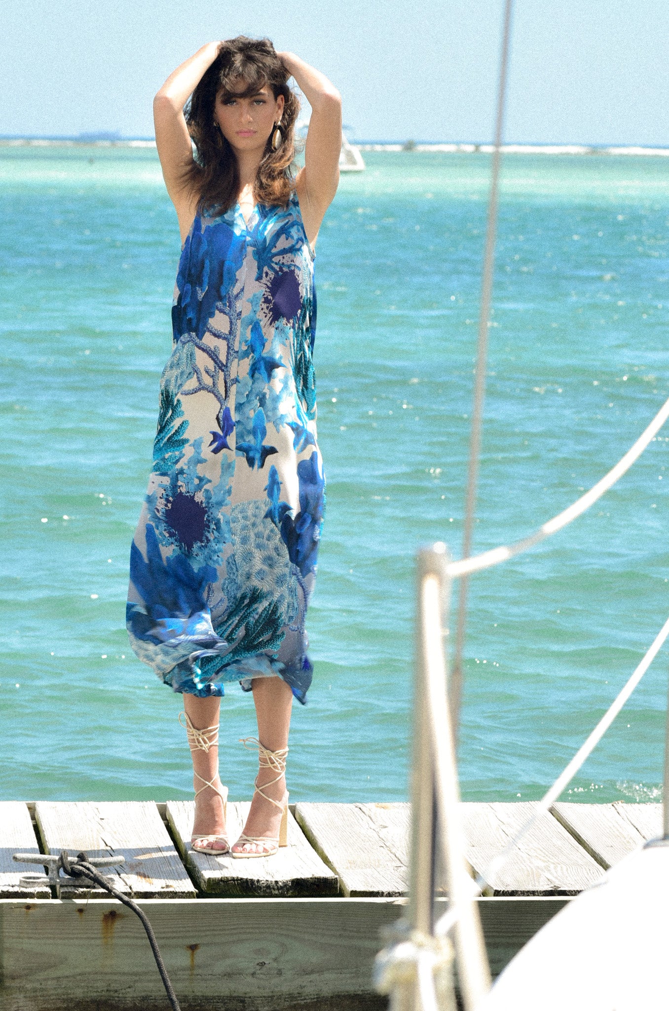 Blue Silk Coral Dress by hols.e