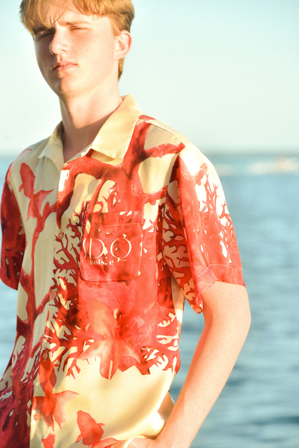 Red Coral Short Sleeve Shirt by hols.e
