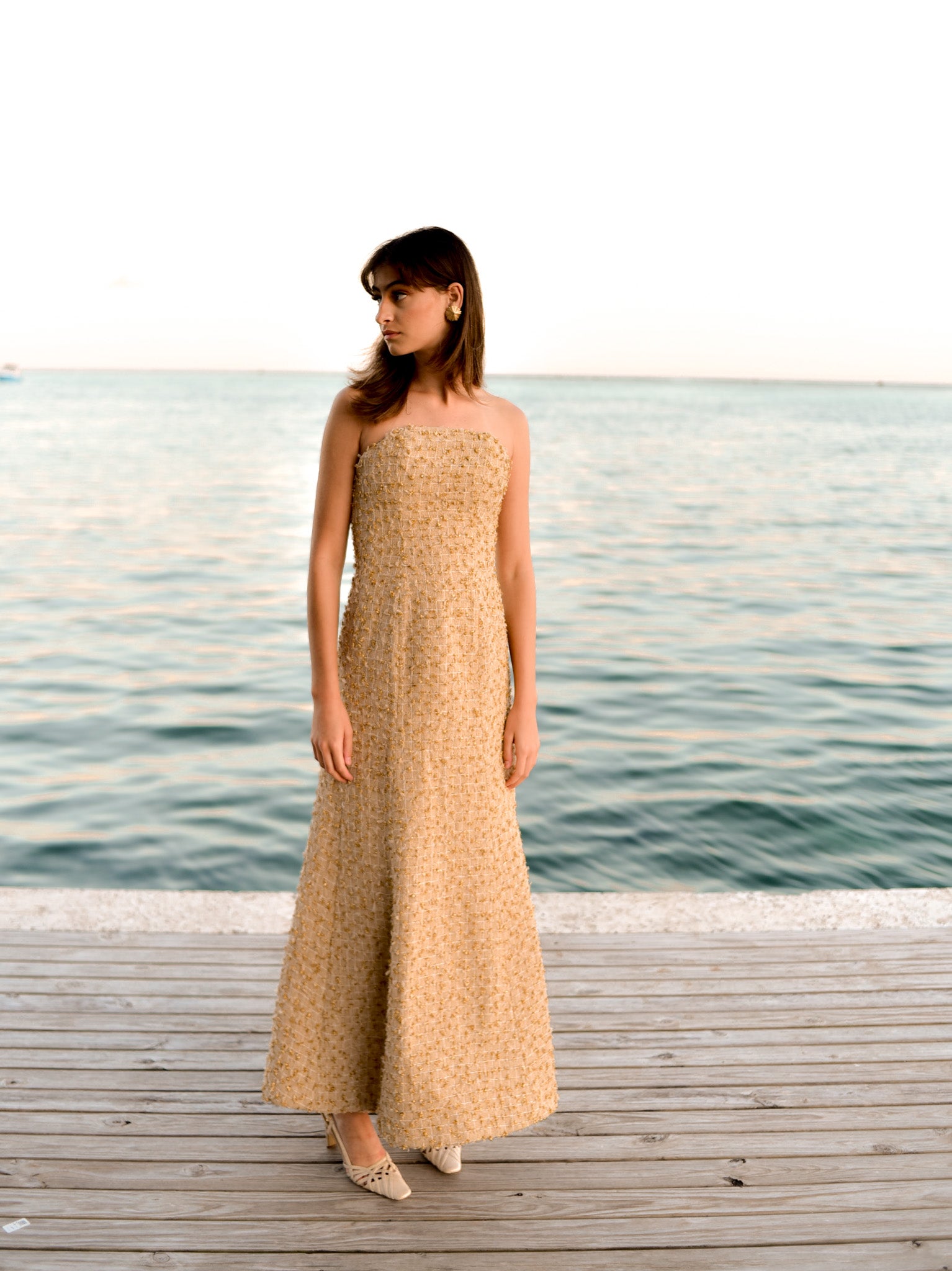 Golden Tweed Dress