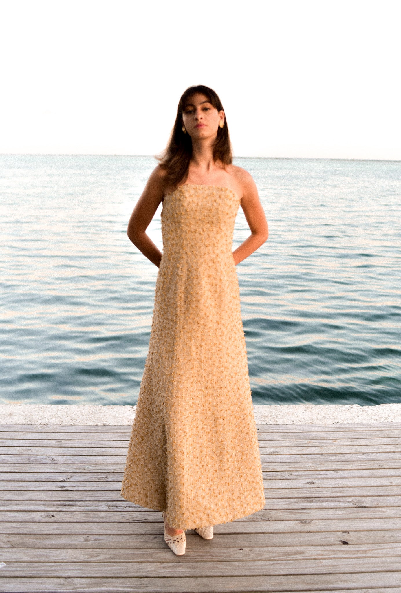 Golden Tweed Dress