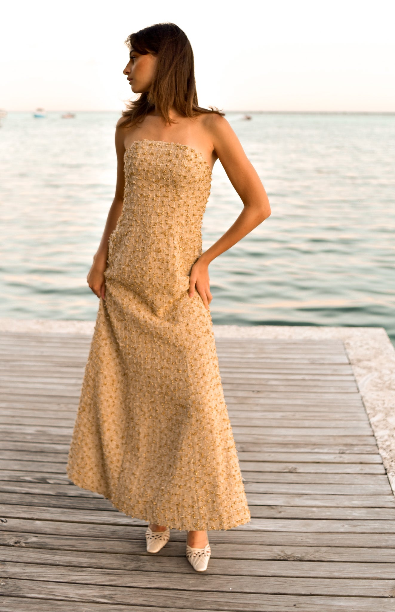 Golden Tweed Dress