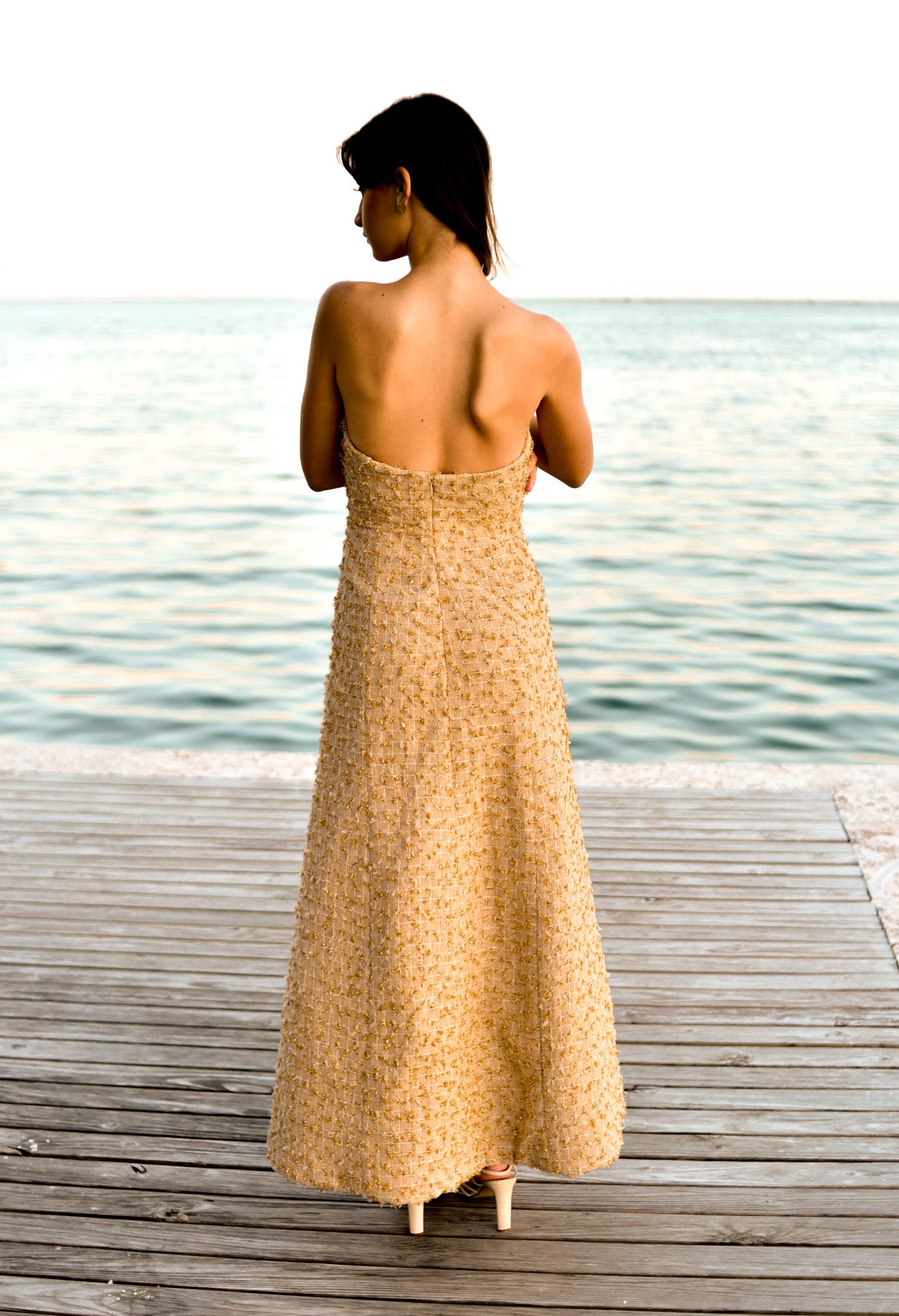 Golden Tweed Dress