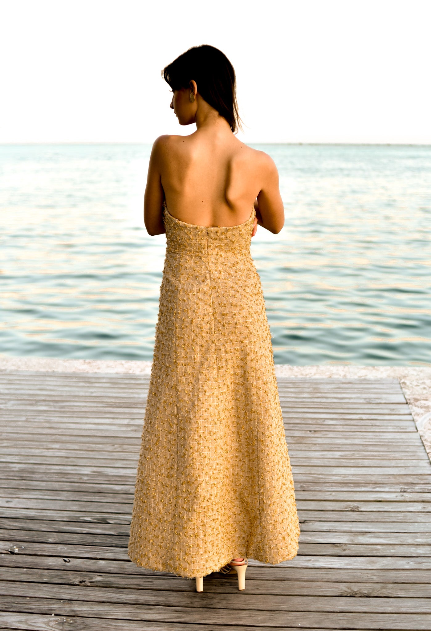 Golden Tweed Dress