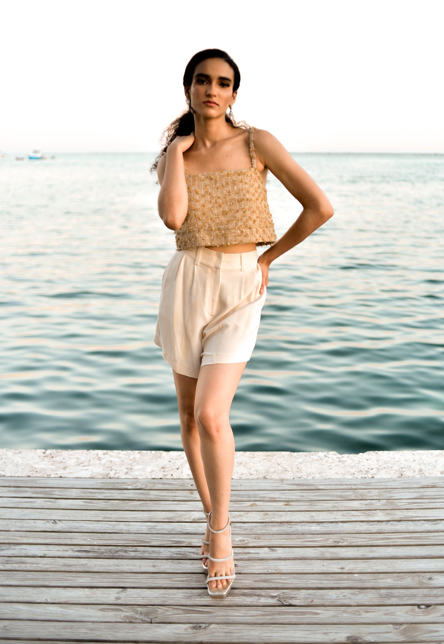 Golden Tweed Crop Top by hols.e