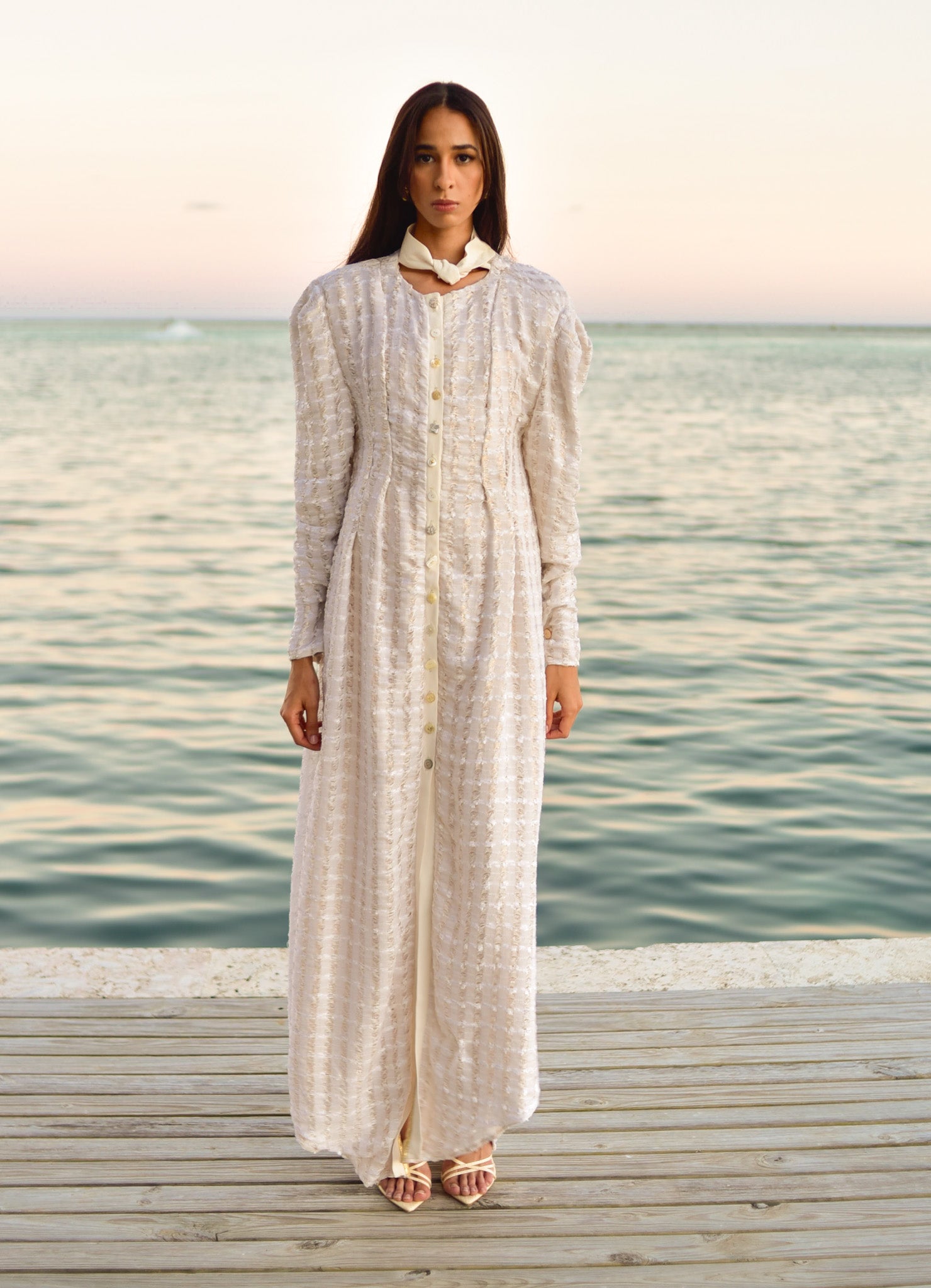 Golden Mist Cream Dress