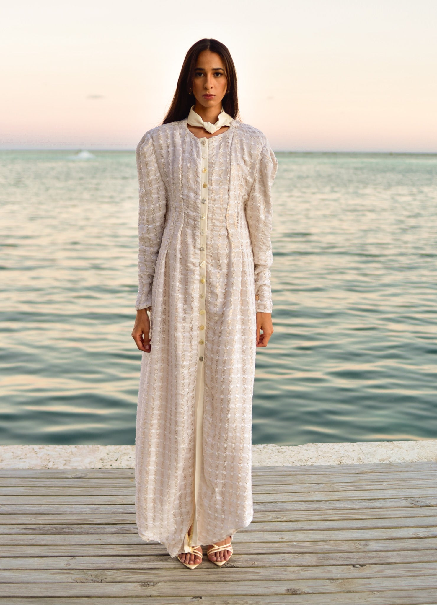 Golden Mist Cream Dress