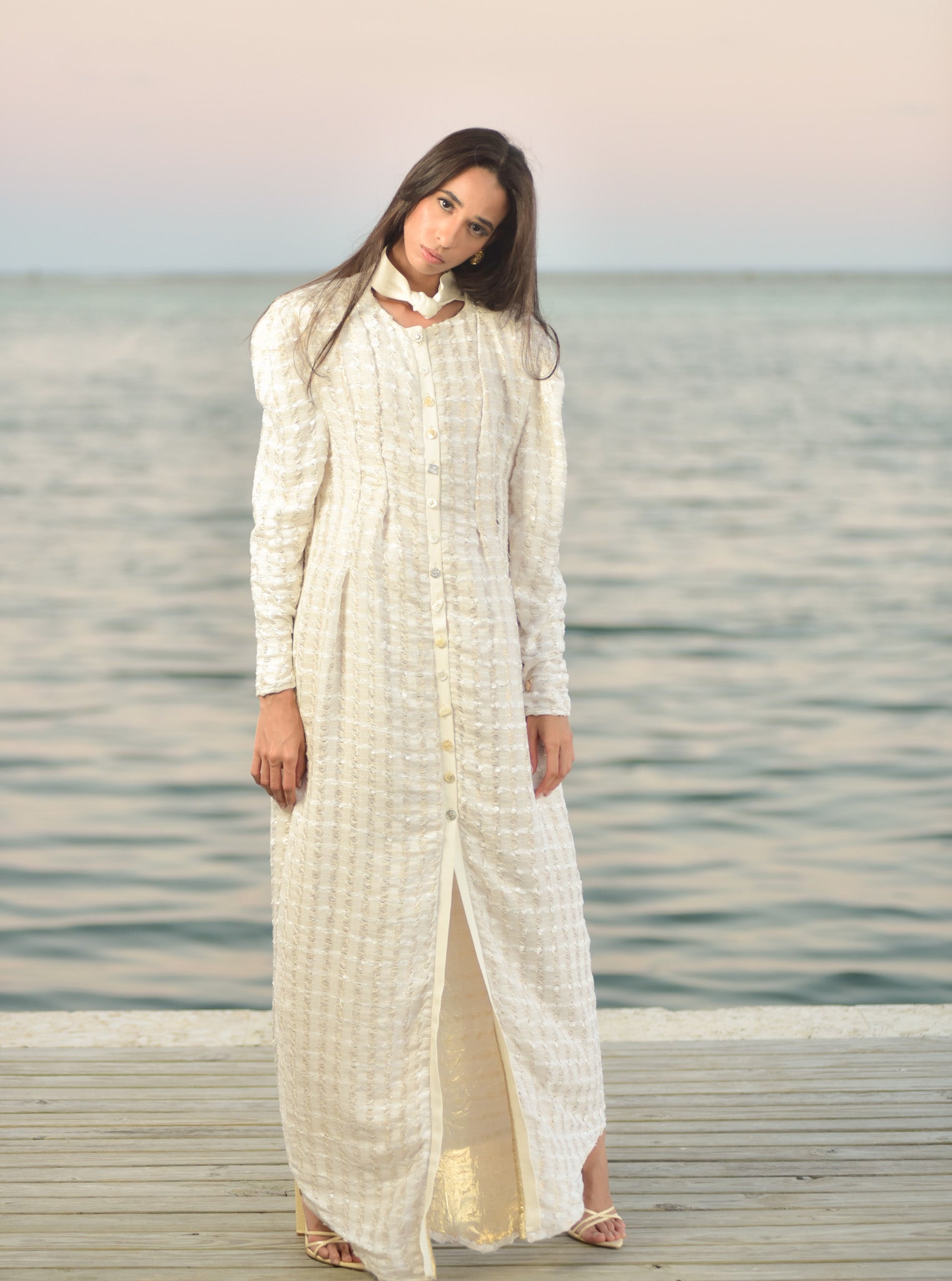 Golden Mist Cream Dress