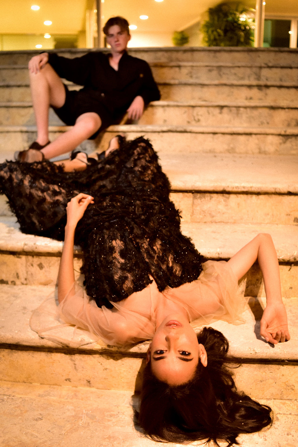 Black Feather Caftan