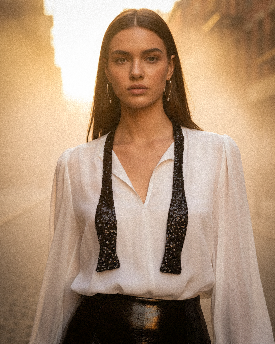 Bowtie Silk Linen Blouse