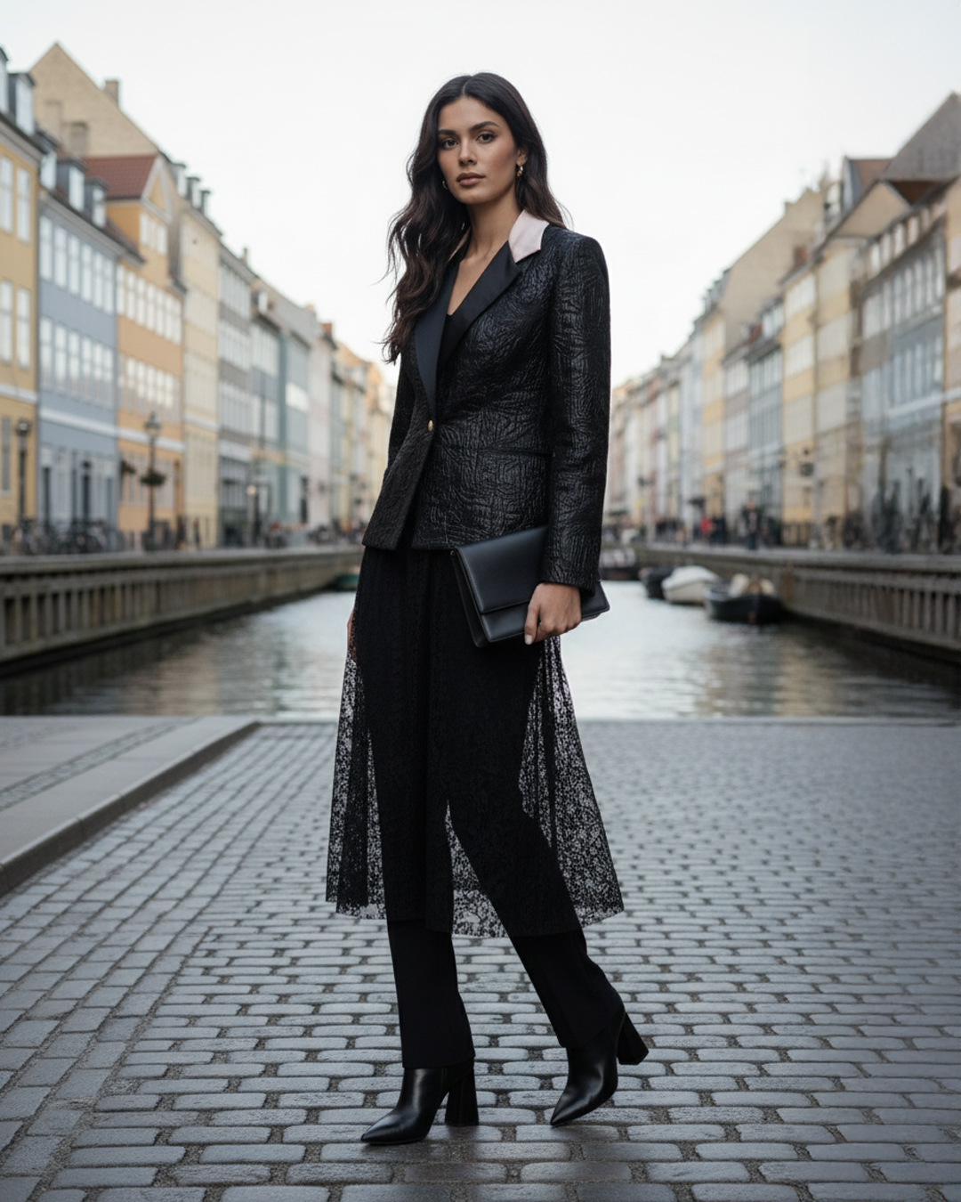 Brocade Satin Black and White Jacket