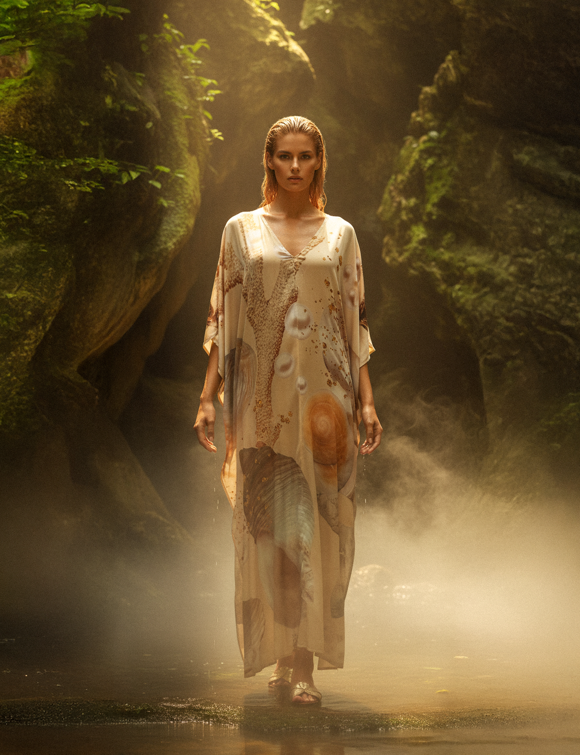 Pearl Silk Ivory Caftan