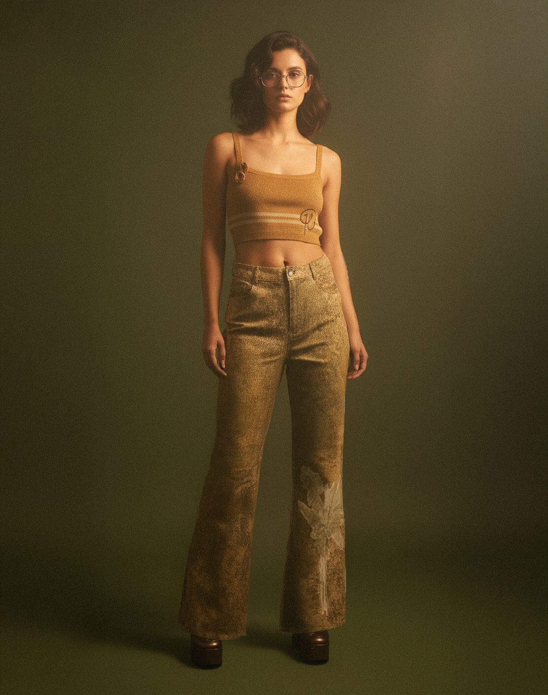 Gold Knitted Tank Top