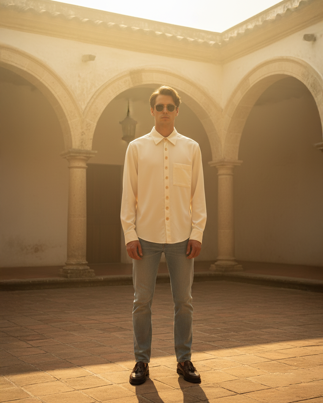 White Custom Snap Shirt