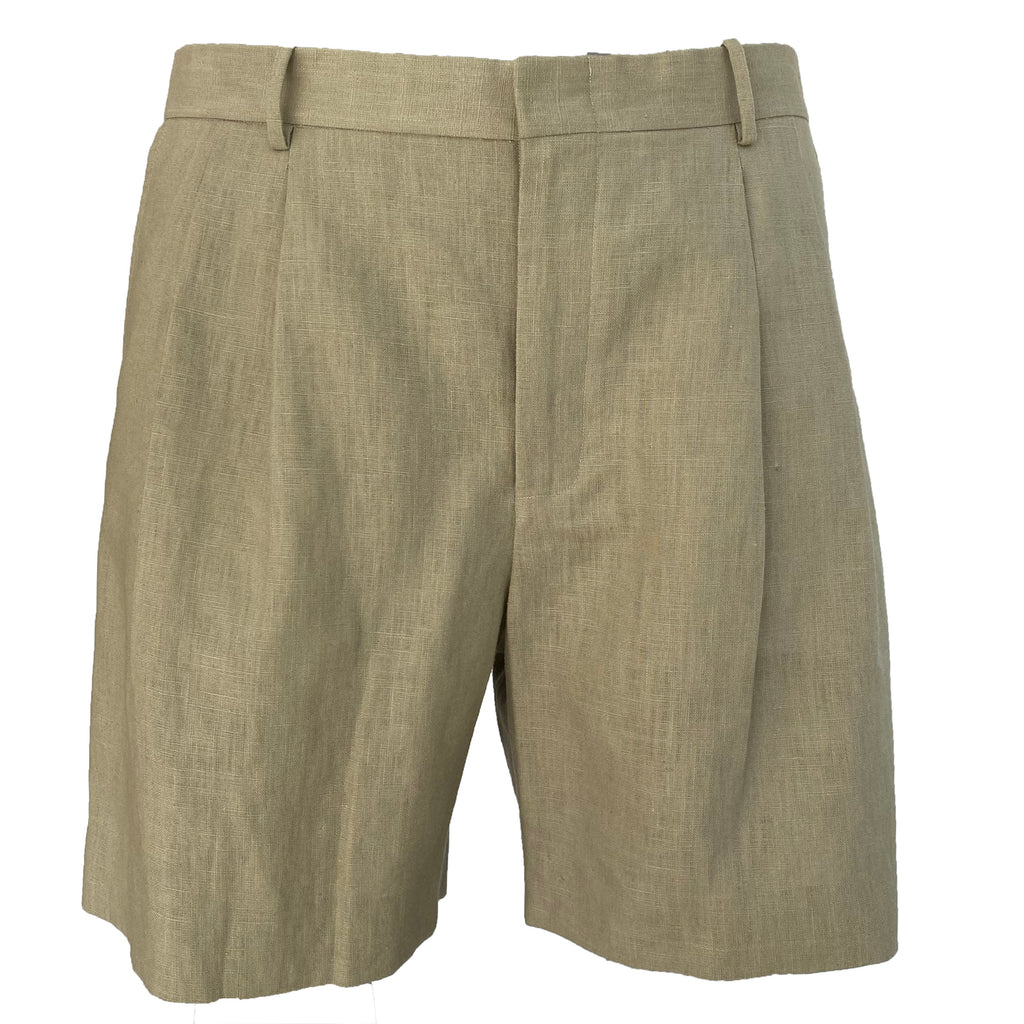 Dry Olive Linen Shorts
