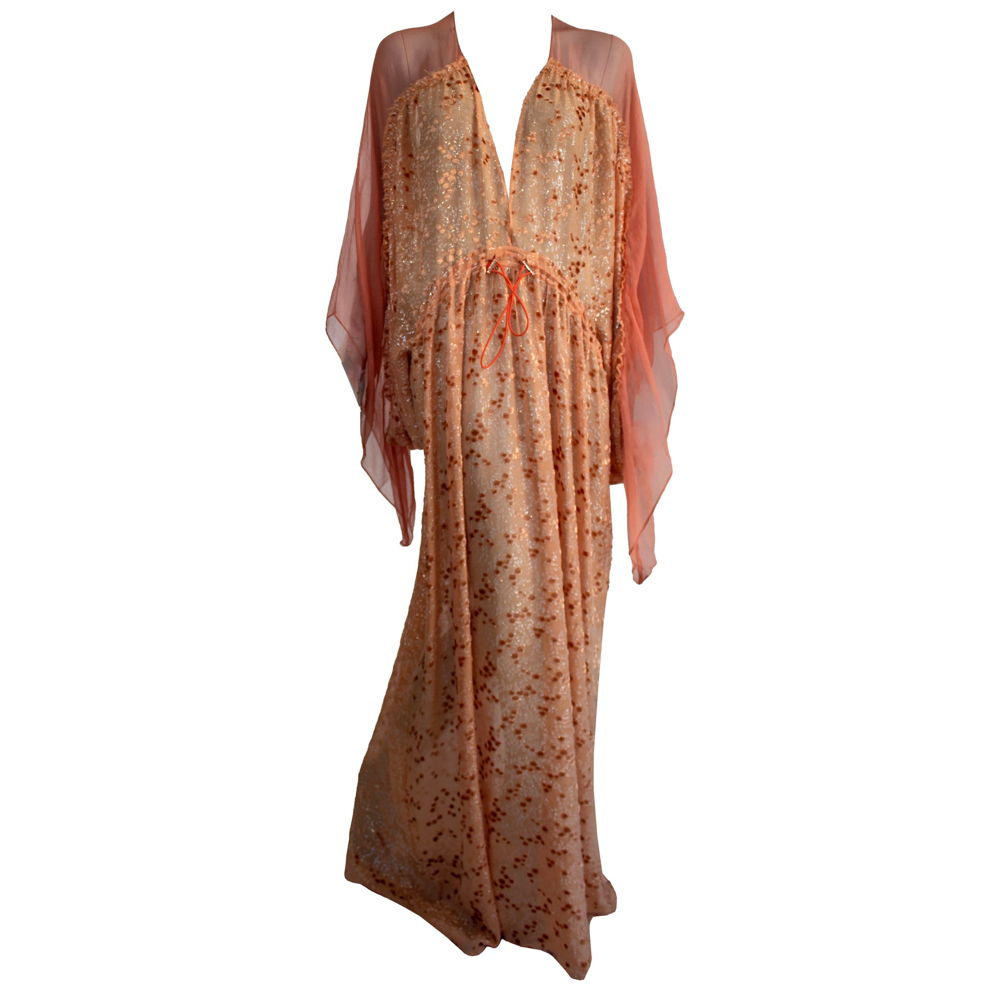 Peach Silk Clip Caftan