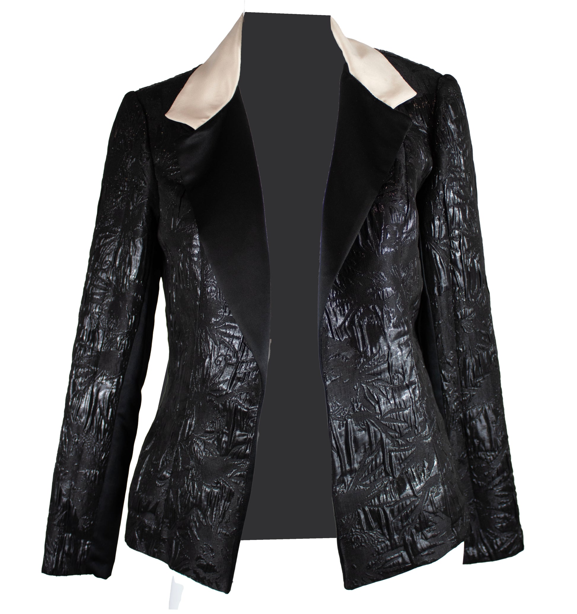 Brocade Satin Black and White Jacket