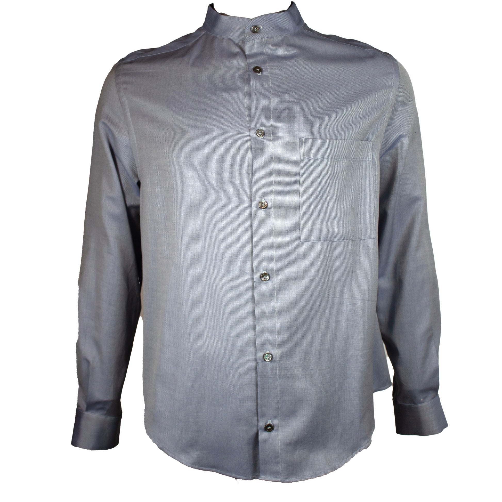 Mandarin Collar Twill Shirt