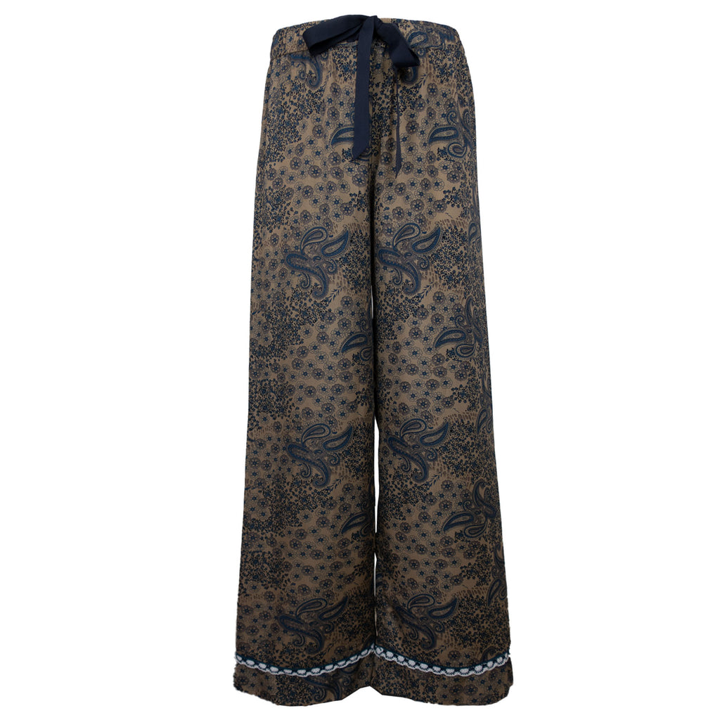 Paisley Print Silk Pants